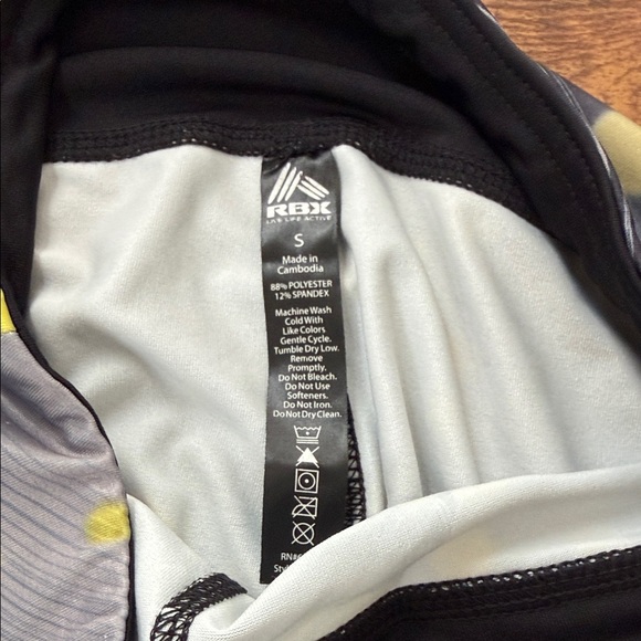 RBX Women's Leggings with Gray and Yellow Dots - Picture 3 of 6